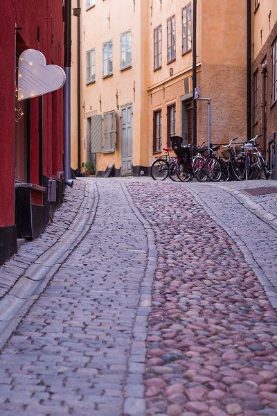Bibikow, Walter 아티스트의 Sweden-Stockholm-Gamla Stan-Old Town-Royal Palace-old town street작품입니다.